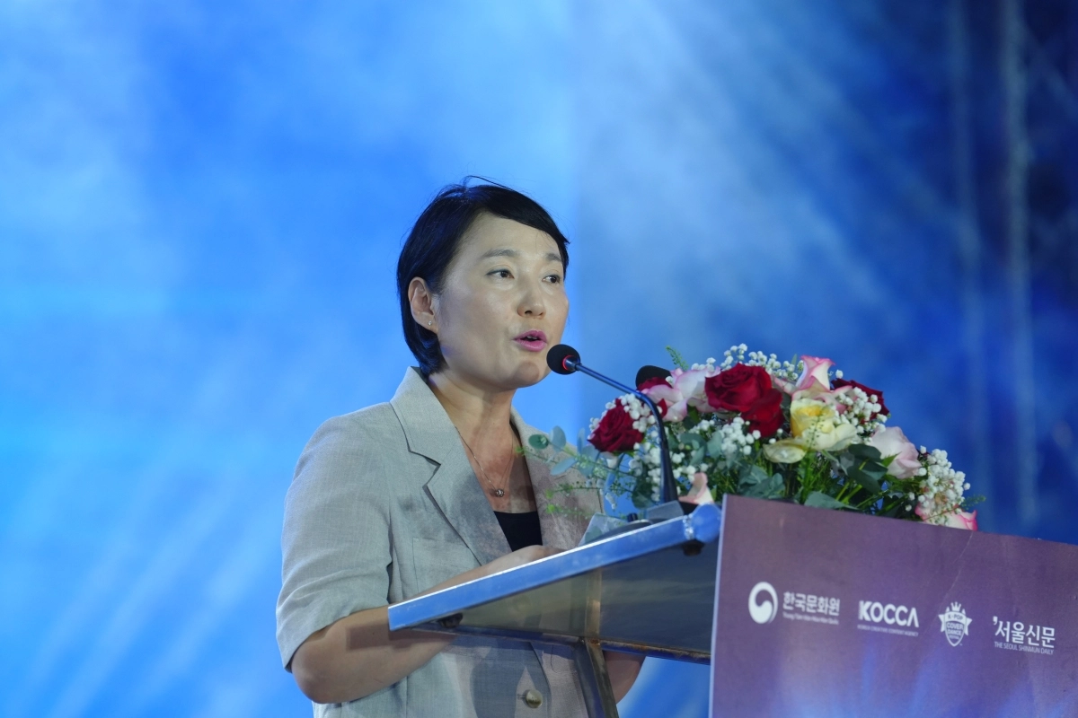 박찬아 주베트남한국문화원장이 축사를 하고 있다.