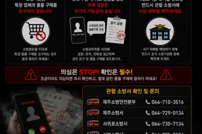“소방점검 나갑니다”…제주서 소방관 사칭 사기 올해 8000만원 피해