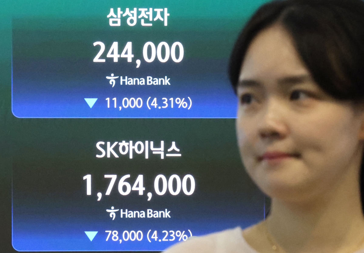 하락 마감한 삼성전자와 SK하이닉스