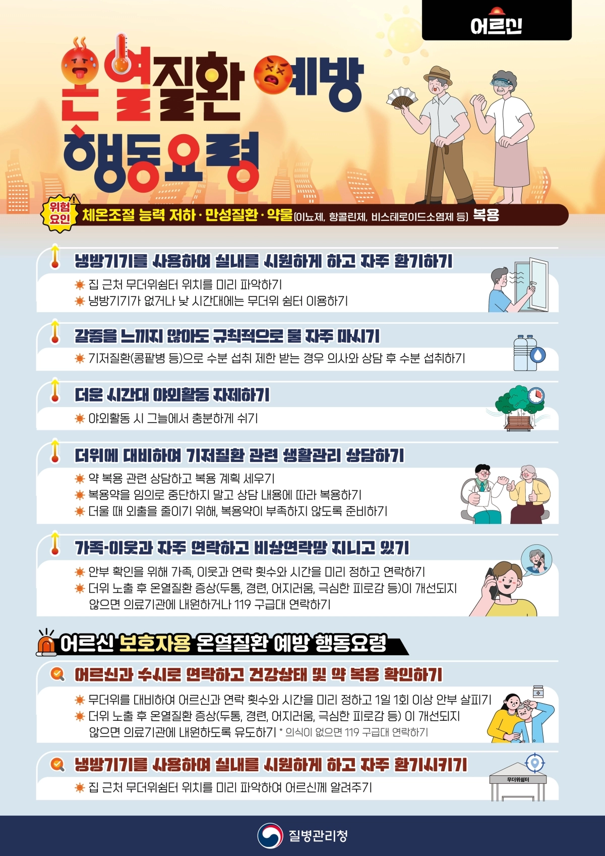 온열질환 예방 행동요령 포스터.