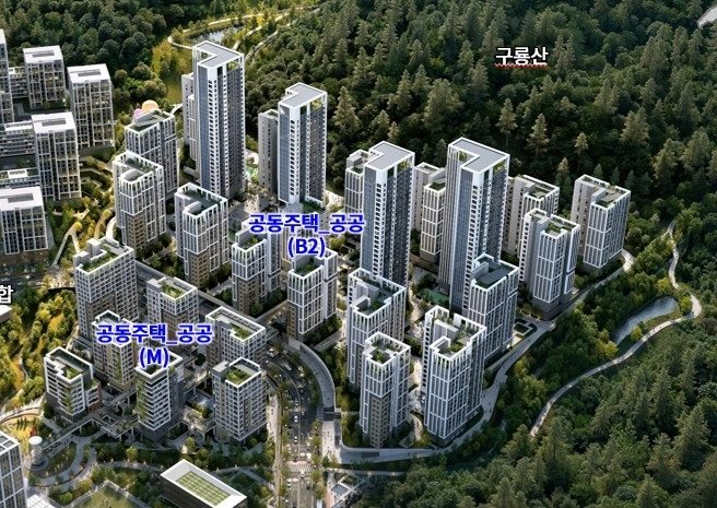 서울 강남구 개포동에 위치한 구룡마을 B2·M블록의 공공주택건설사업 예상 조감도. 서울시 제공