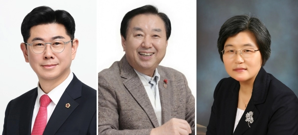 ▲제12대 경기도의회 전반기 상임위원회 선임에 따라 포천시 지역발전을 위한 본격 의정활동에 나서는 (왼쪽부터) 윤충식 의원, 김성남 의원, 최순자 의원. (사진=경기도의회)