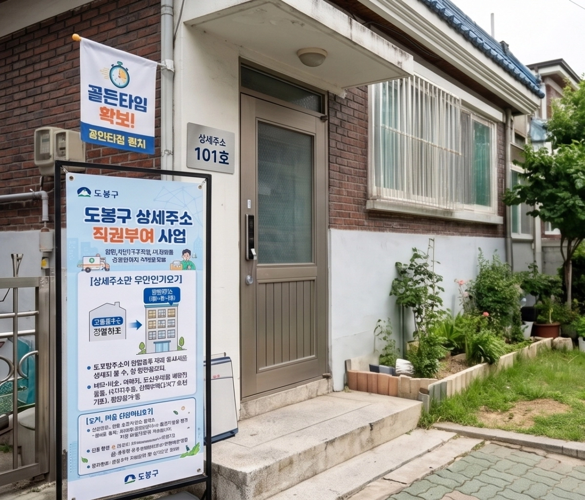돌봄·위기가구 대상 ‘상세 주소’ 직권 부여 사업을 AI로 구현한 이미지. 도봉구 제공