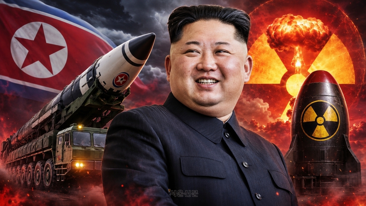 김정은 북한 국무위원장과 북핵을 묘사한 인공지능 생성 자료. 서울신문