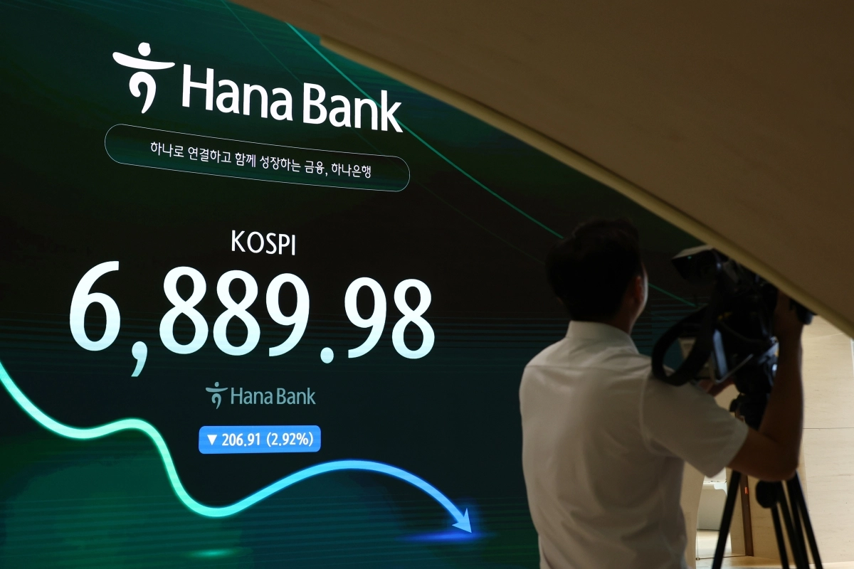 코스피, 7천 하회