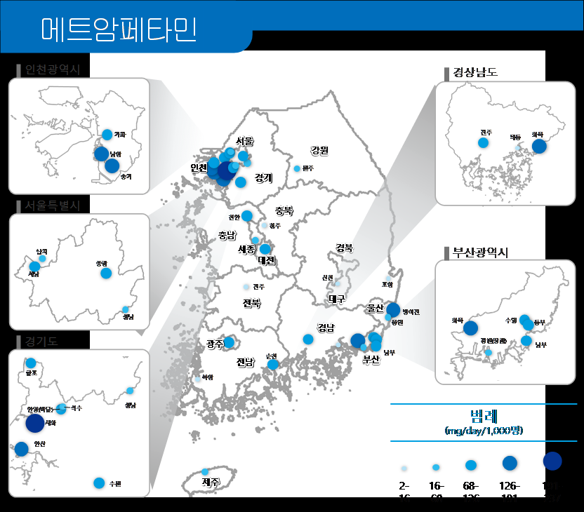 메트암페타민(필로폰) 사용 추정량. 식품의약품안전처 제공