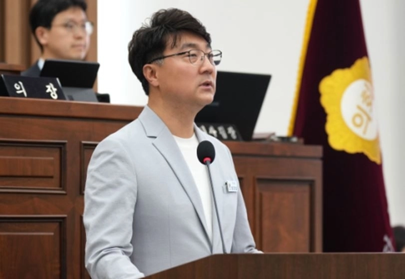 하남시의회 정경섭 의원이 24일 진행된 제350회 임시회 제2차 본회의에서 5분 자유발언을 하고 있다. 하남시의회 제공