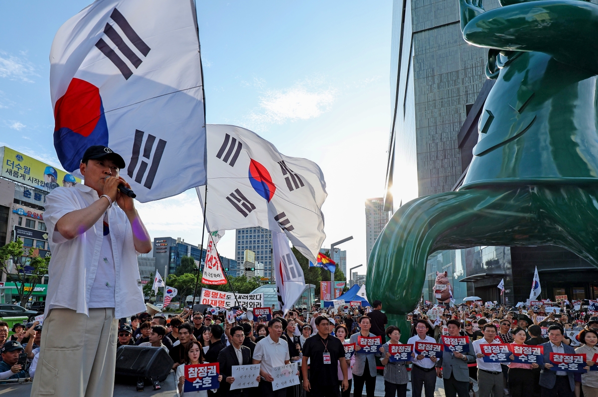 연설하는 장동혁 대표
