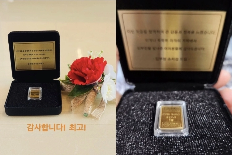 화려한 피날레를 장식한 SBS 드라마 ‘김부장’에 출연한 배우 소지섭이 배우와 스태프들에게 순금을 선물한 사실이 뒤늦게 알려졌다. 임효우 무술감독·배우 김경룡 SNS 캡처