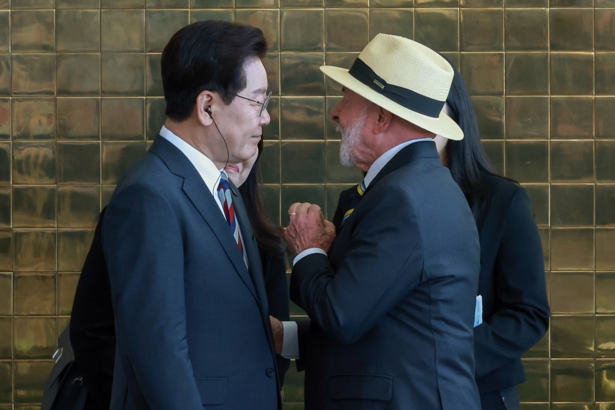 대화하는 한-브라질 정상