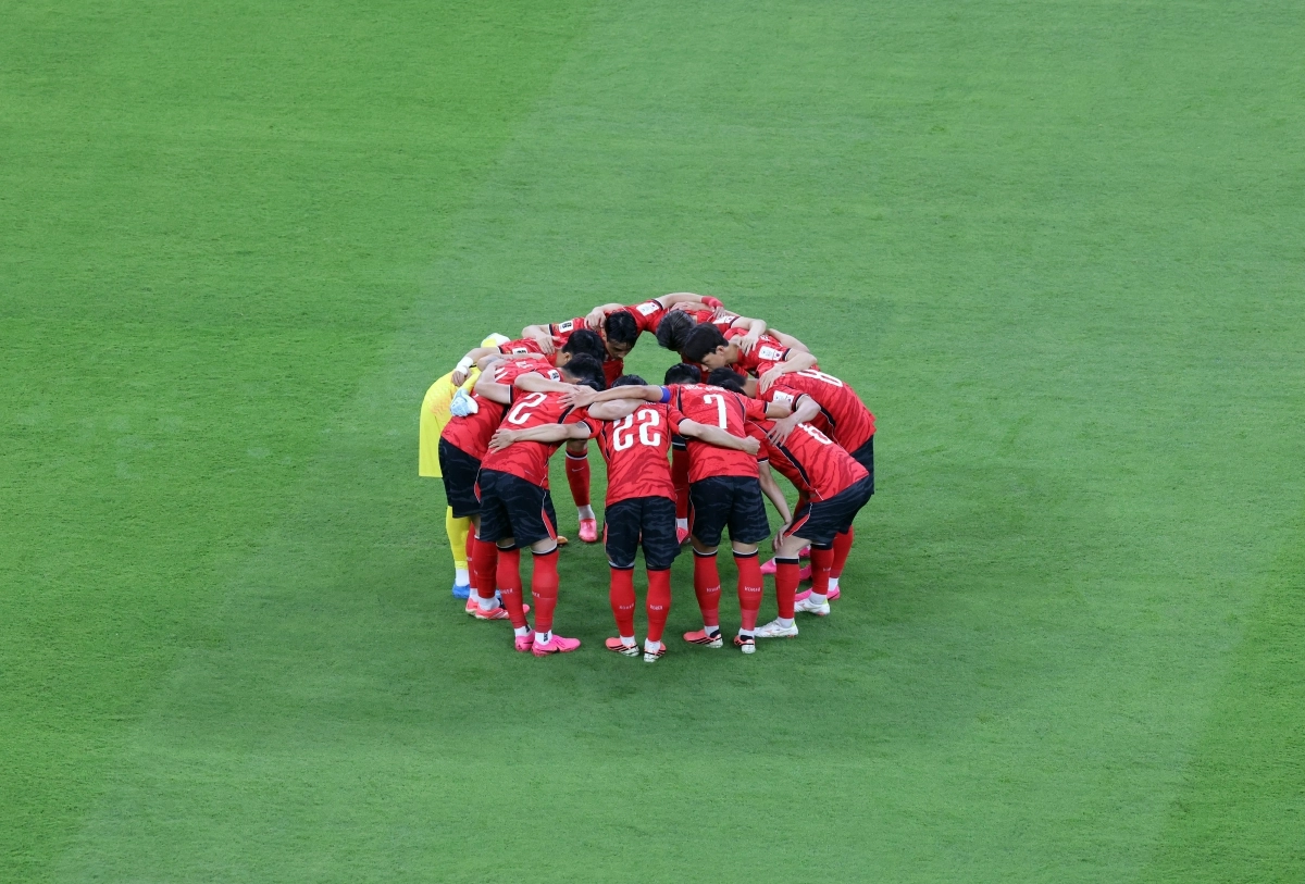 승리 결의 다지는 한국 축구 대표팀