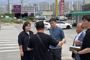 채정선 경기도의원, 양주 장거리교차로 7호선 공사 현장 방문...상인 고충 및 공사현황 청취