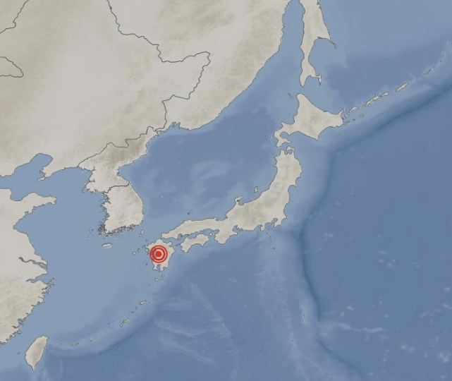 일본 구마모토현 지진 발생 지점. 기상청 캡처