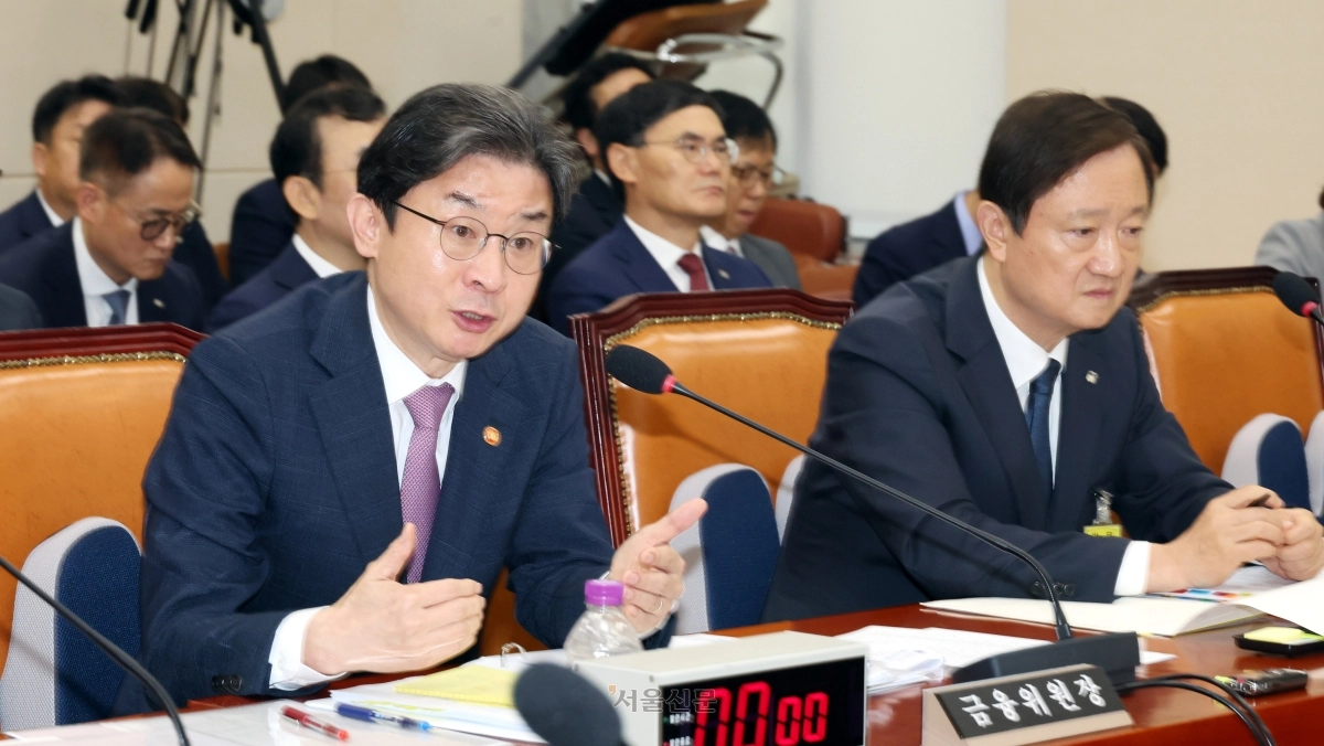 이억원이 29일 국회에서 열린 정무위원회 전체회의에 참석해 의원질의에  답변하고있다. 2026.7.29 안주영 전문기자