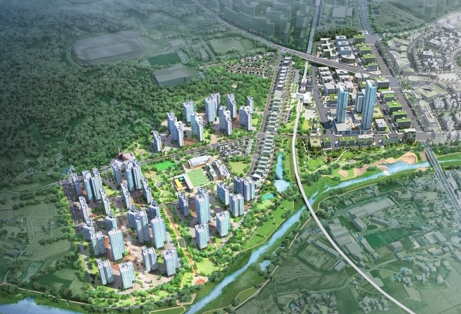 충남 아산시 풍기역 지구 조감도. 시 제공