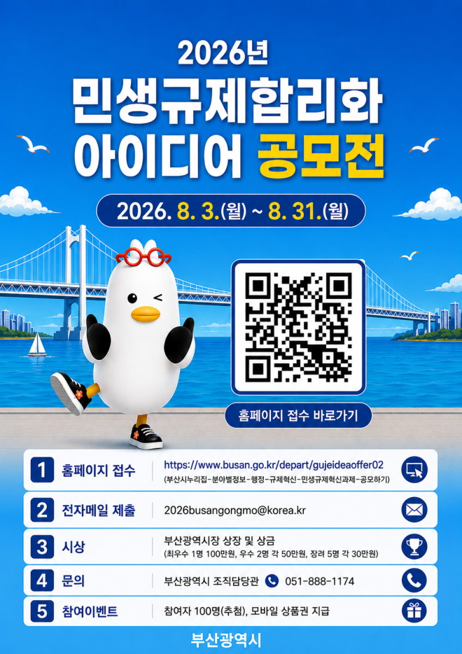 “일상 속 불합리한 규제 찾습니다”… 부산시, 규제 혁신 시민 아이디어 공모