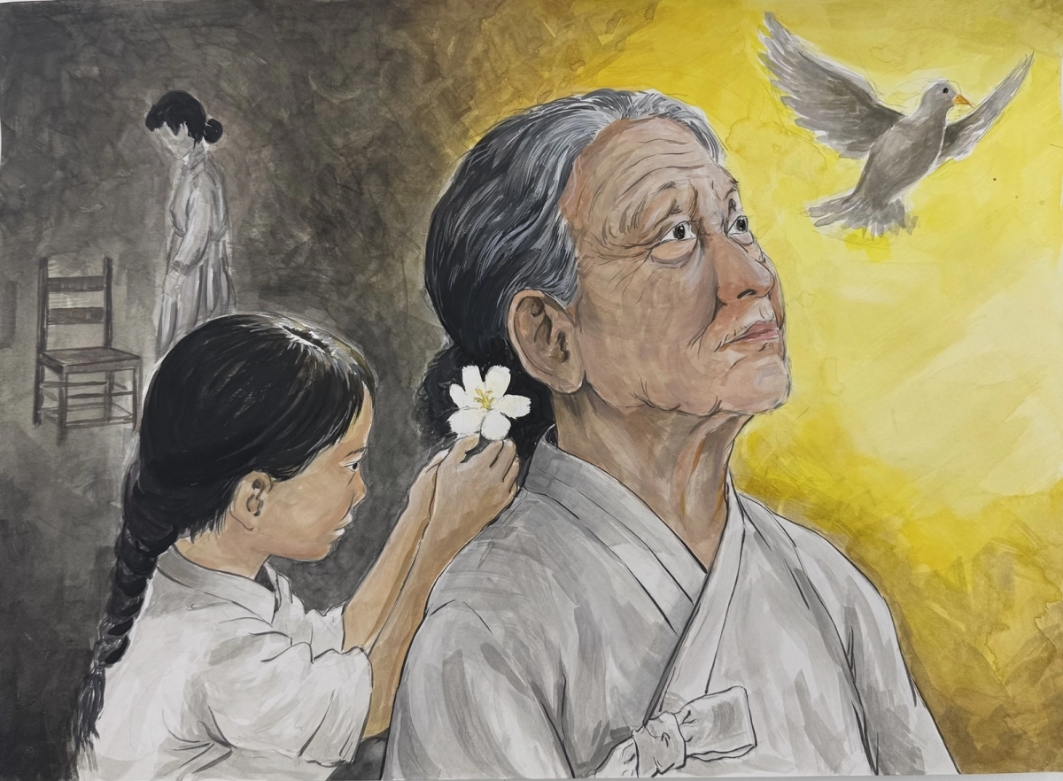 2026년 일본군 위안부 피해자 평화·인권·기억의 메시지 공모전 최우수작 ‘기억은 꽃이 되어’. 경기도 제공
