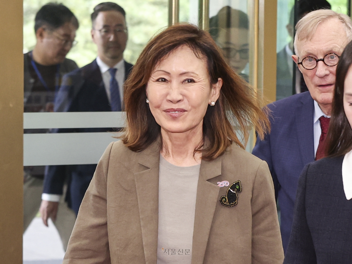 미셸 스틸 신임 주한미국대사가 4일 서울 종로구 정부서울청사 외교부를 방문하고 있다. 2026.8.4. 홍윤기 기자