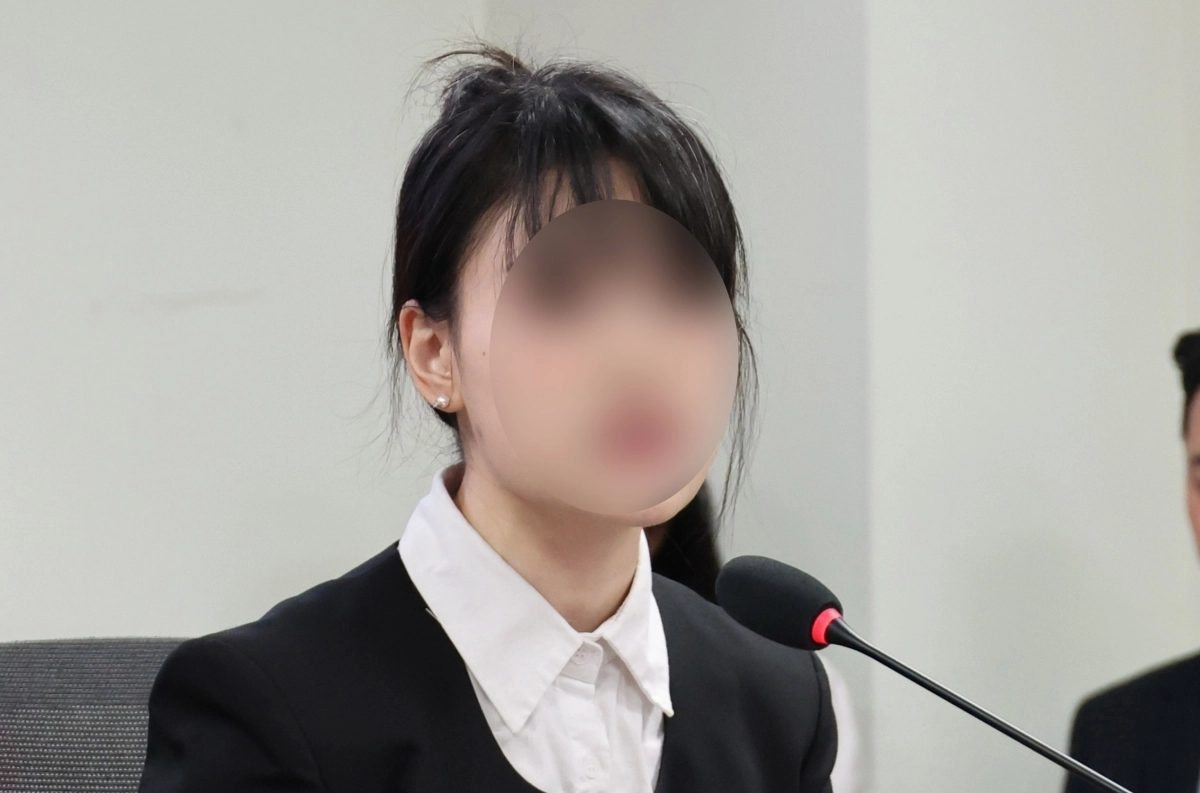 발언하는 부산 돌려차기 사건 피해자