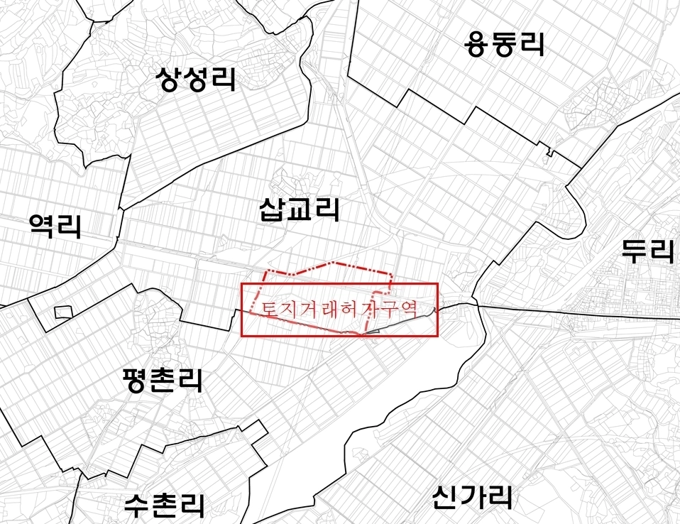 충남 내포역세권 토지거래허가구역 지형도. 예산군 제공