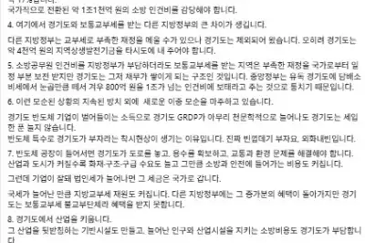 “경기도 부자(富者)?”…추미애, “道 세입 한 푼 없는 반도체 특수가 부른 착시 현상”