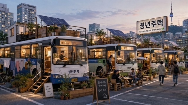 폐버스를 청년 주택으로 활용하자는 황희 더불어민주당 의원의 아이디어에 비판이 쏟아지며 온라인 커뮤니티와 소셜미디어(SNS) 등에서 이를 꼬집는 내용의 인공지능(AI) 생성 이미지가 확산했다. 온라인 커뮤니티 캡처