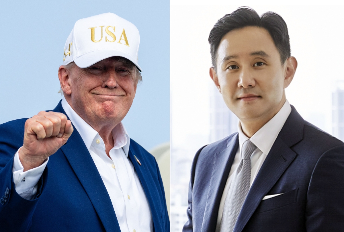 트럼프 미 대통령(왼쪽), 최윤범 고려아연 회장   AFP연합. 서울신문 DB