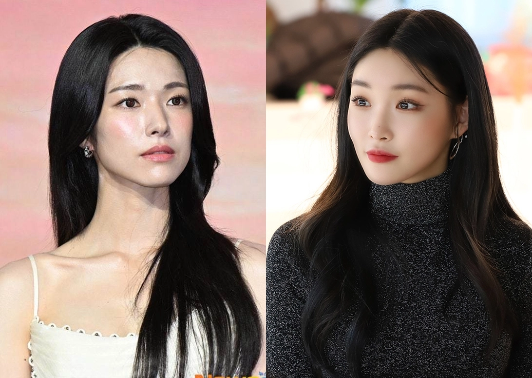 하영(왼쪽), 청하. 뉴시스