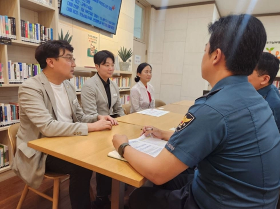 조창민·이정연·정경섭 의원이 경기남부경찰청을 방문했다. 하남시의회 제공