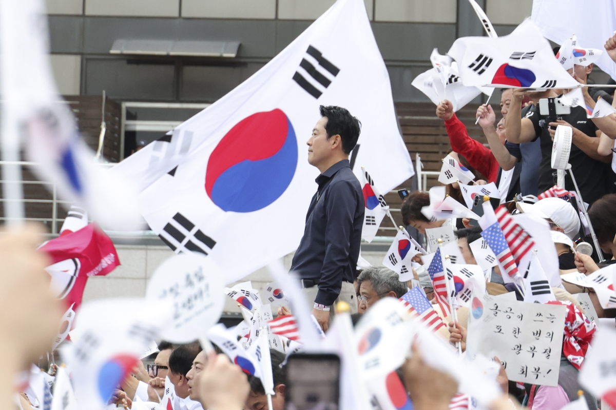 국민의힘 장동혁 대표가 지난 15일 서울 송파구 올림픽공원 핸드볼경기장에서 열린 6·3 지방선거 투표용지 부족 사태 규탄 시위에 참석해 있다. 국민의힘 제공