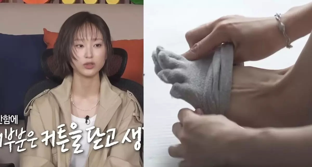 류혜영(35)은 최근 건강을 위해 발가락 양말을 신기 시작했다고 밝혔다.​ MBC ‘나혼자산다’ 방송화면
