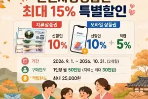 순천사랑상품권 9~10월, 추석맞이 15% 특별할인