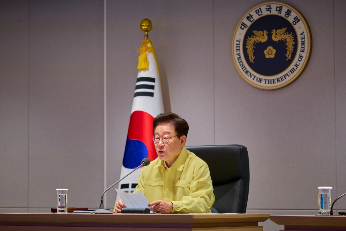 이재명 대통령이 18일 청와대 국가위기관리센터에서 을지 국가안전보장회의를 주재하고 있다. 2026.8.18 청와대 제공