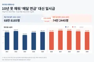국민연금 10년 못 채워 ‘매달 연금’ 포기…최근 5년 69만명