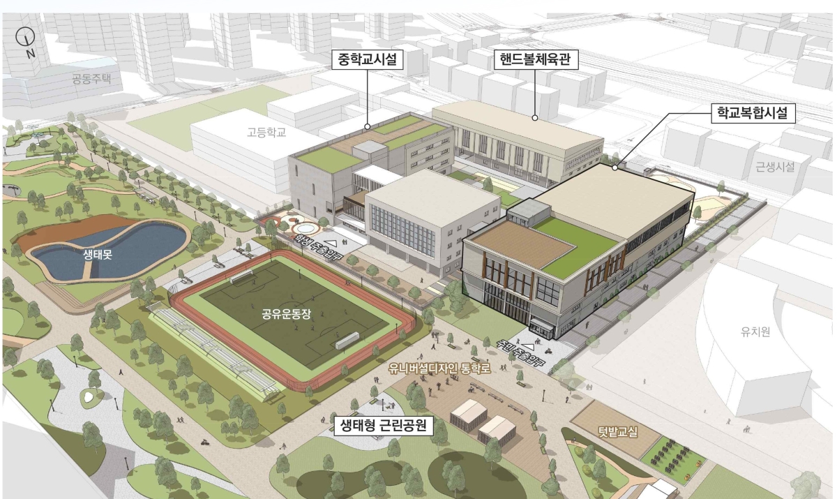 하남시 교산지구에 들어서게 될 학교복합시설 ‘어울림(林)캠퍼스’ 조감도