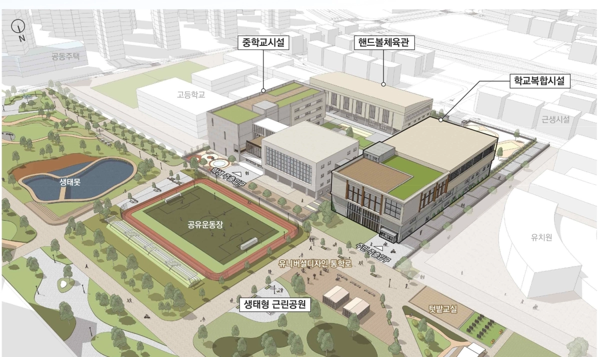 하남시 교산지구에 들어서게 될 학교복합시설 ‘어울림(林)캠퍼스’ 조감도