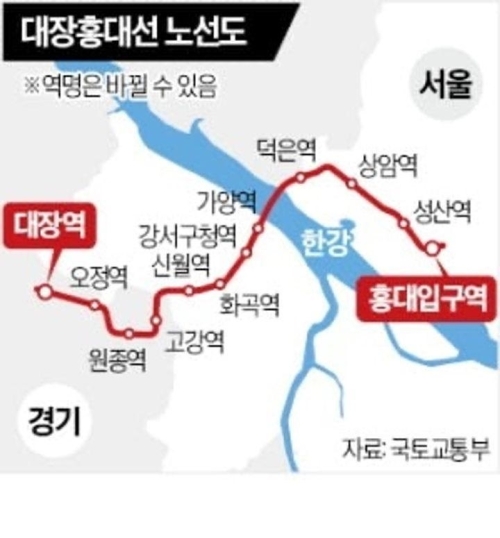 대장홍대선 고양 덕은역 24일 착공…2031년 개통