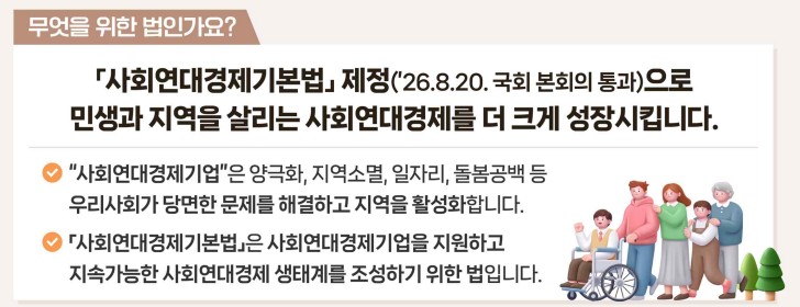 지난 20일 국회를 통과한 사회연대경제기본법 관련 설명자료. 행정안전부 제공