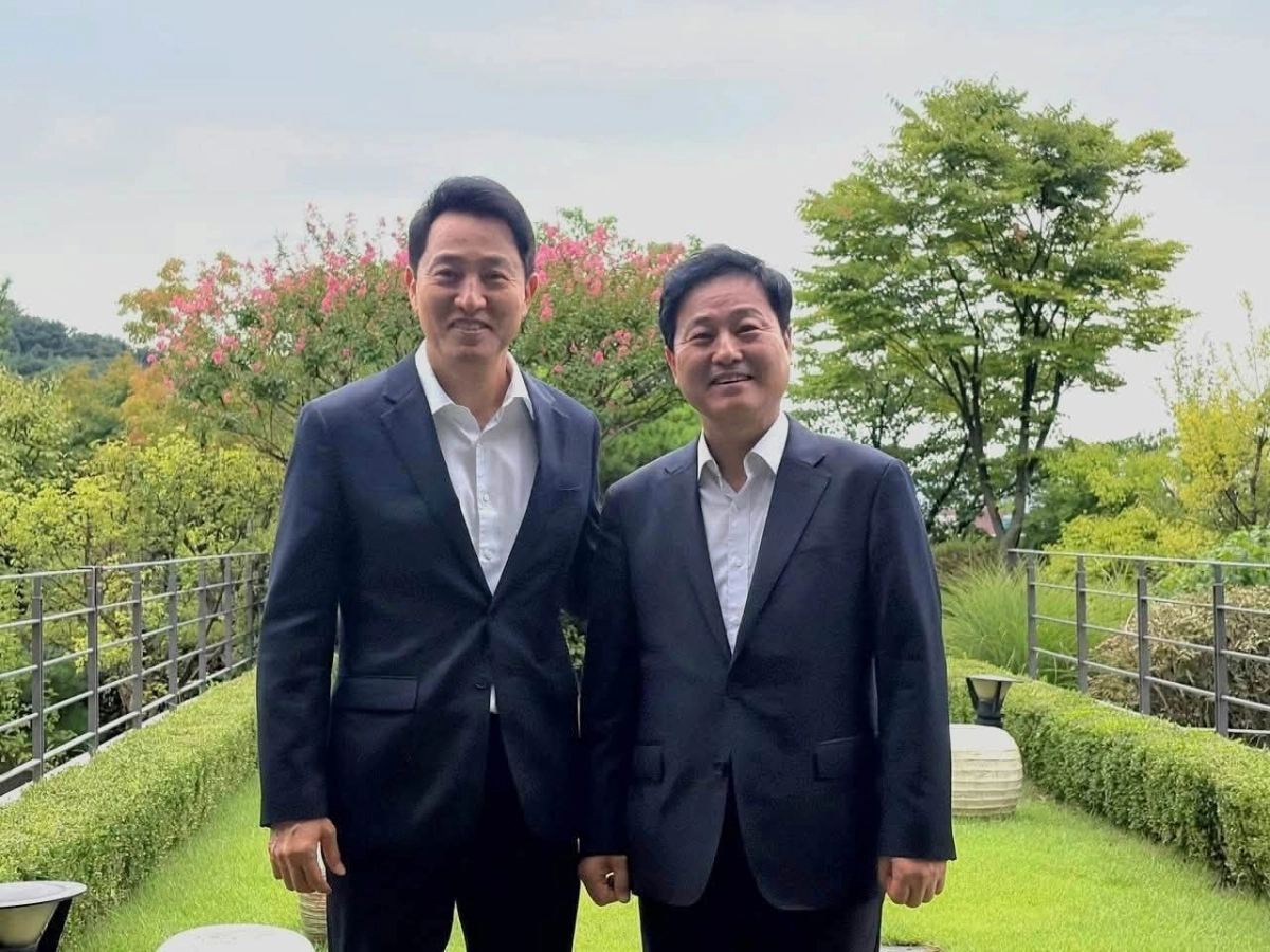 오세훈 서울시장 만난 김영배 민주당 의원