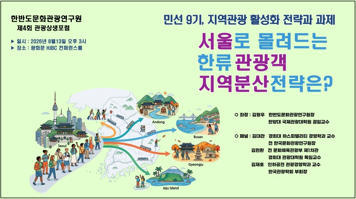 ‘제4회 관광상생포럼’에서는 K-컬처의 열기로 몰려들고 있는 많은 한류 관광객들을 지역으로 분산할 수 있는 전략과 과제에 대한 깊이 있는 논의가 이어졌다.