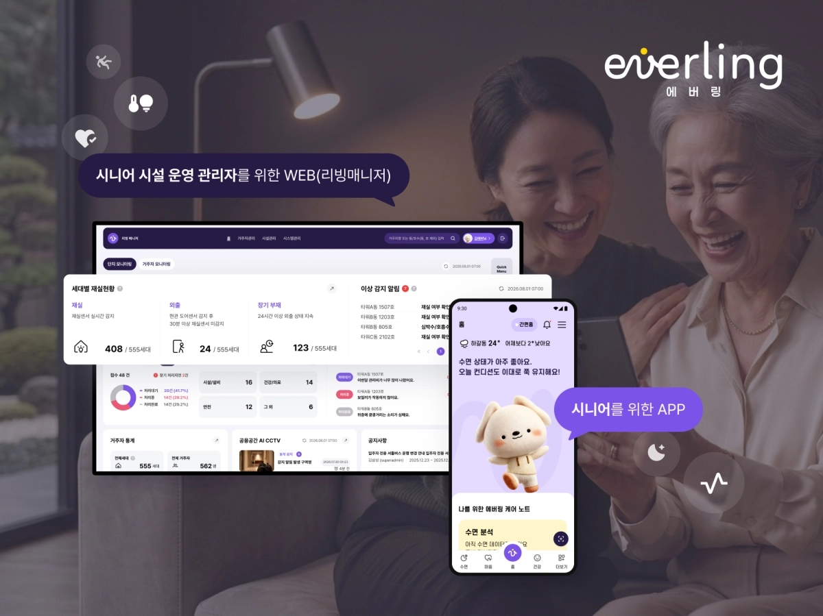 삼성물산 건설부문이 시니어의 일상과 돌봄을 연결하는 AI 시니어 리빙 솔루션 ‘에버링(Everling)’을 공식 출시했다. 삼성물산 제공