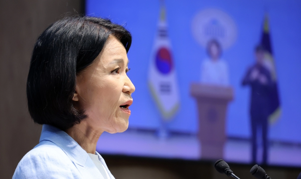 이진숙 국민의힘 의원이 14일 국회 소통관에서 5·18 민주화운동 관련 긴급 기자회견을 하고 있다. 2026.8.14 연합뉴스