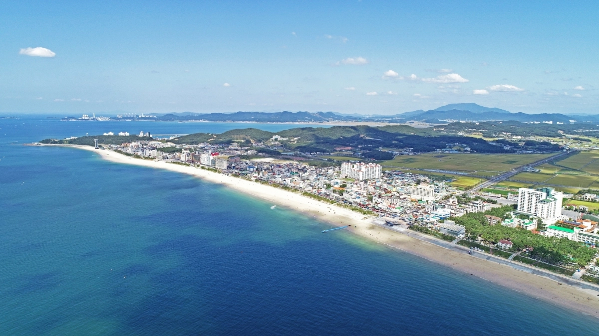하늘에서 바라본 충남 보령시 대천해수욕장 전경. 시 제공