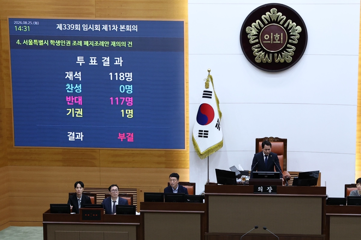 서울시의회, 학생인권조례 폐지 조례안 부결