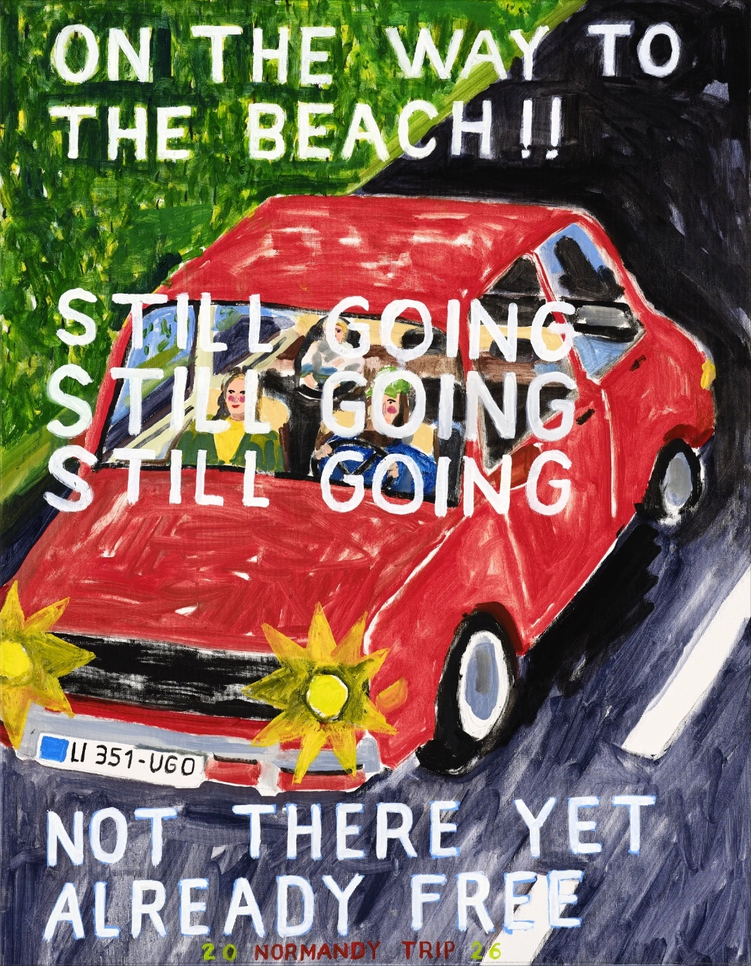 Ugo Li, On the way to the beach, 2026, oil and pastel on canvas, 90x70㎝, 갤러리 비선재 제공.