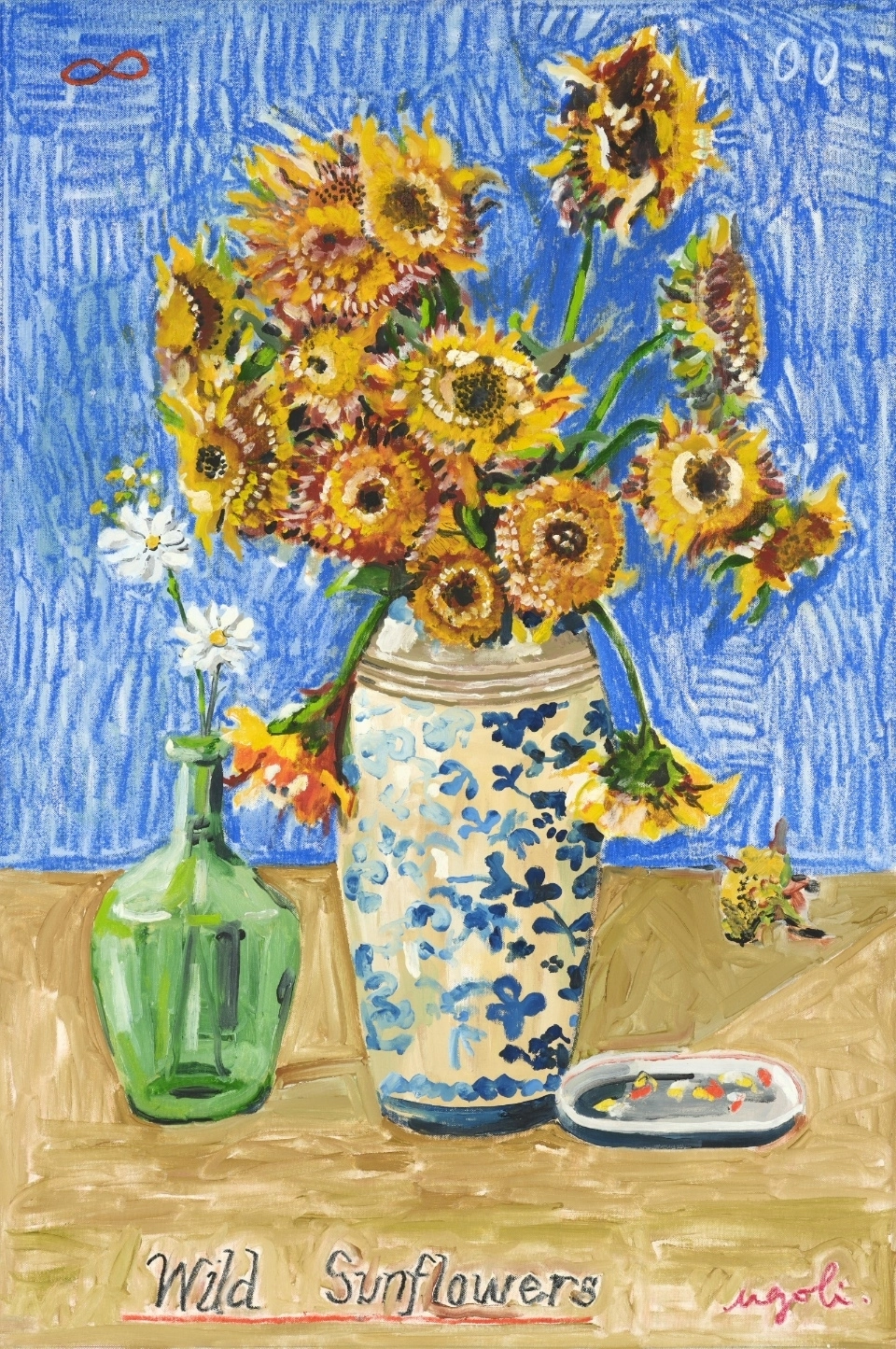 Ugo Li, Wild sunflowers, 2026, oil and pastel on canvas, 99x66㎝, 갤러리 비선재 제공.