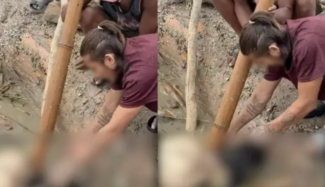 대규모 홍수로 수백명이 숨진 네팔에서 두 남성이 홍수 희생자의 시신에서 귀걸이를 빼내는 모습이 담긴 영상이 확산하며 경찰이 수사에 나섰다. SNS 영상 캡처