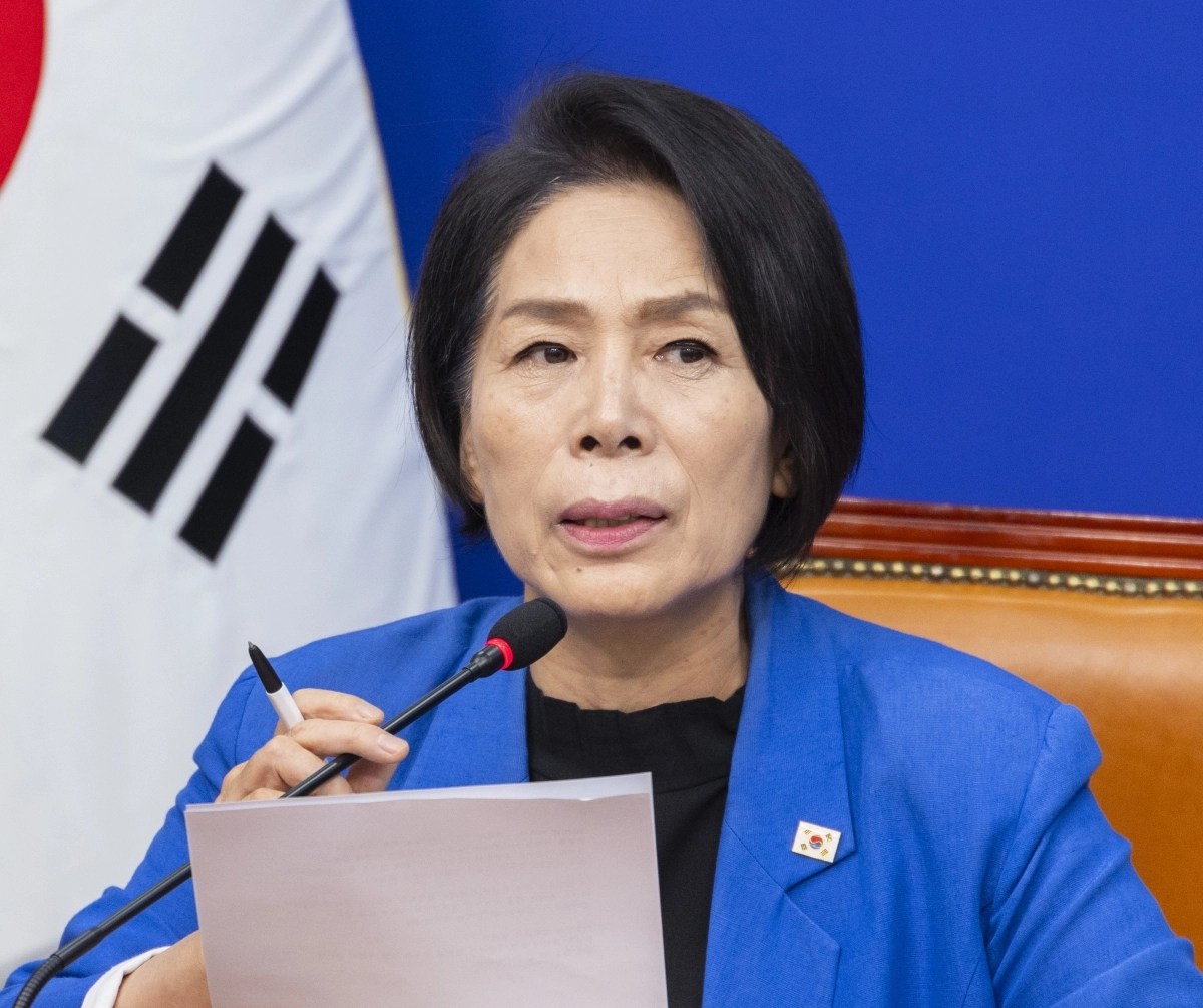 더불어민주당 최민희 최고위원이 24일 국회에서 열린 최고위원회의에서 발언하고 있다. 2026.8.24. 연합뉴스