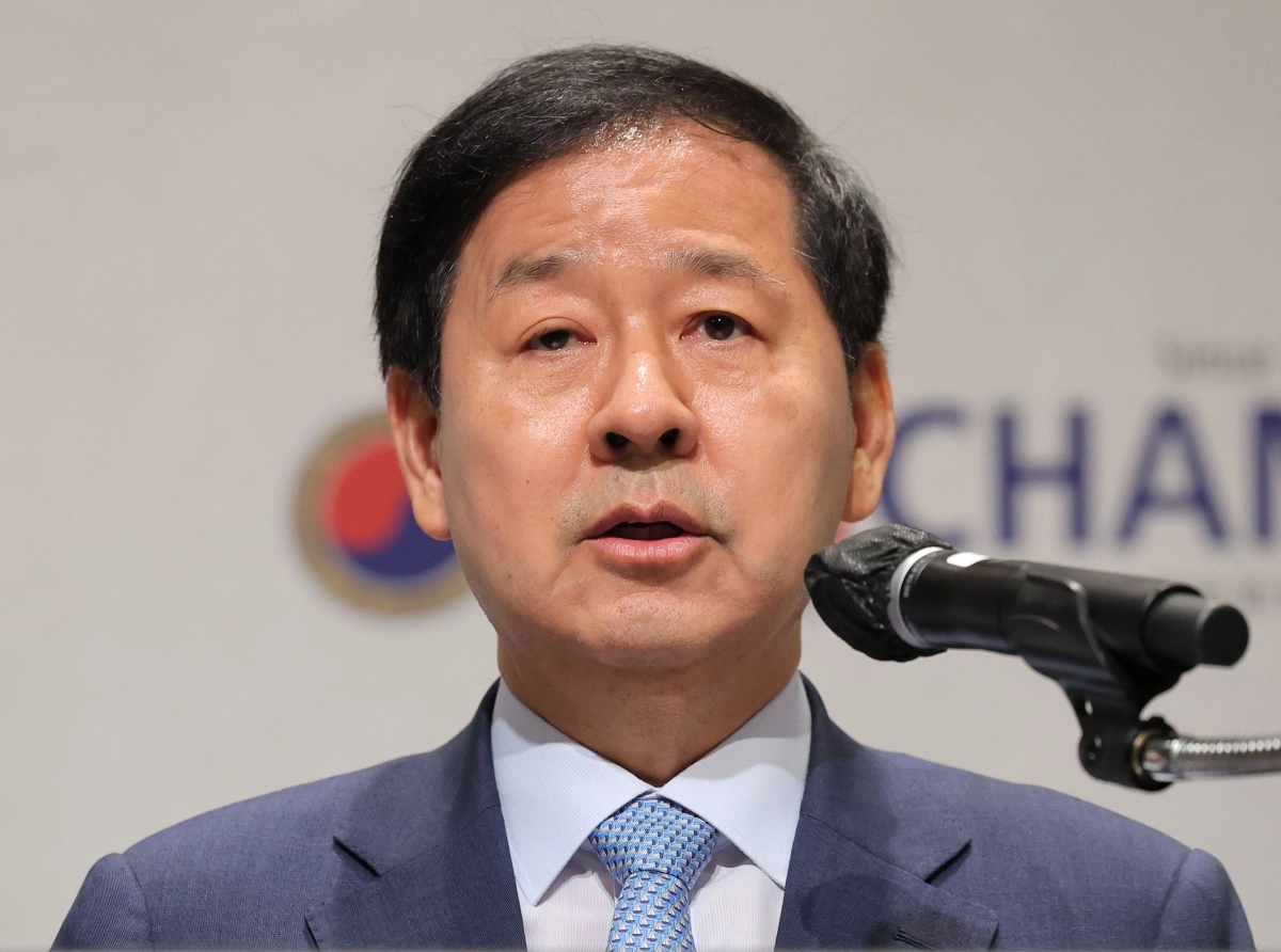 구윤철 부총리 겸 재정경제부 장관이 19일 서울 용산구 그랜드 하얏트 호텔에서 열린 주한미국상공회의소(암참) 간담회에서 인사말을 하고 있다. 2026.8.19 연합뉴스