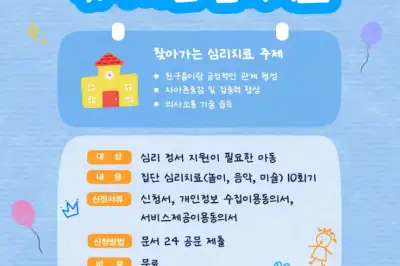 부산아동보호종합센터, 찾아가는 심리치료 운영…참여기관 모집